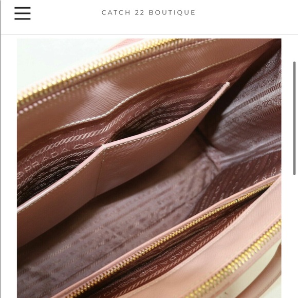 Prada Pink Saffiano Lux  Large Double Zip Tote - Picture 12 of 12